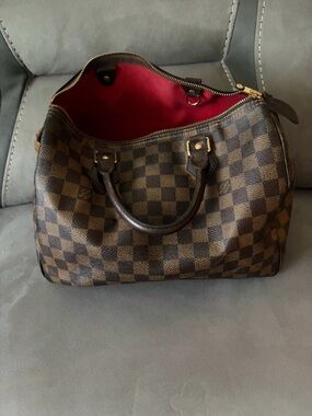 Louis Vuitton Damier Ebene Speedy 30 with Red Interior (Please read comments)